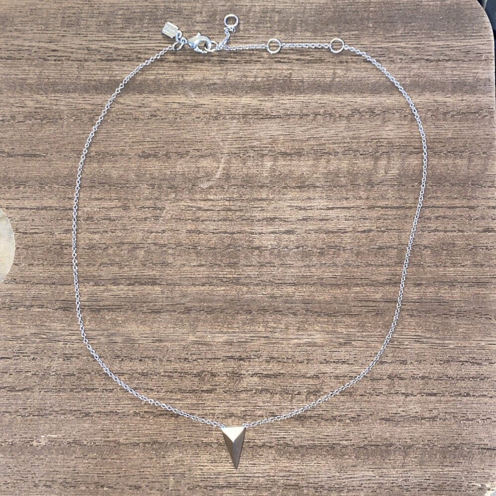 Alexis Bittar Miss Havisham Pyramid Women's Silver Tone Petite Necklace